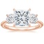 14K Rose Gold Luxe Selene Three Stone Diamond Ring (2/3 ct. tw.), smalltop view