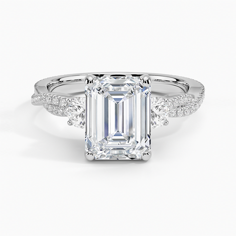 Platinum Luxe Three Stone Petite Twisted Vine Diamond Ring