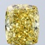 3.04 Ct. Fancy Vivid Yellow Cushion Lab Grown Diamond