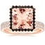 14KR Morganite Waverly Diamond Ring with Black Diamond Accents with Luxe Ballad Diamond Ring, smalltop view