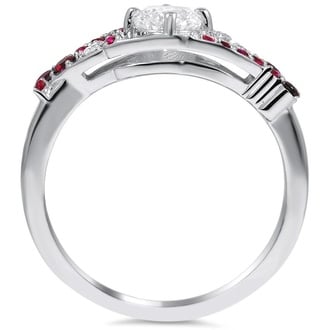 Custom Pinwheel Galaxy Diamond and Ruby Ring