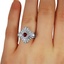 The Marija Ring, smallzoomed in top view on a hand