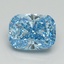 2.06 Ct. Fancy Vivid Blue Cushion Lab Grown Diamond