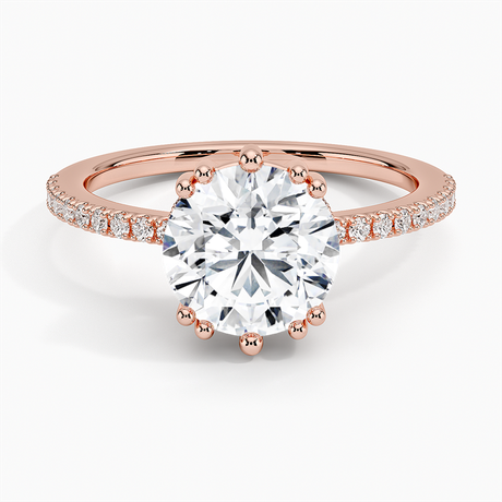 14K Rose Gold Luxe Kalina Hidden Halo Diamond Ring