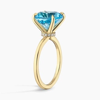 Raspberry Spark Swiss Blue Topaz and Diamond Cocktail Ring