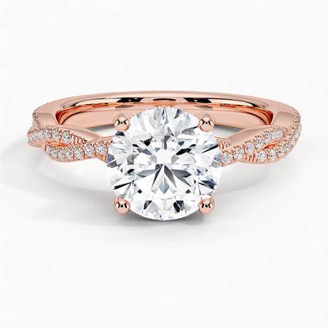 14K Rose Gold Adorned Luxe Petite Twisted Vine Diamond Ring