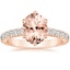 14K Rose Gold Sienna Three-Quarter Coverage Diamond Ring, smalltop view