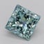 2.54 Ct. Fancy Vivid Blue Green Princess Lab Grown Diamond