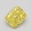 0.82 Ct. Fancy Vivid Yellow Cushion Diamond
