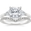 18K White Gold Luxe Trillion Cut Three Stone Diamond Ring with Flair Diamond Ring (1/6 ct. tw.)