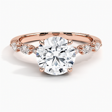 18K Rose Gold Tacori Sculpted Crescent Pear Diamond Ring