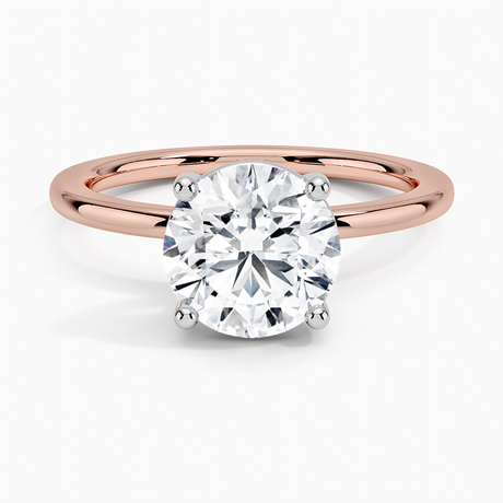 14K Rose Gold Platinum Mixed Metal Perfect Fit Solitaire Ring