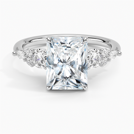 Three Stone Cluster Engagement Ring