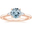 14K Rose Gold Aria Perfect Fit Three Stone Diamond Ring, smalltop view