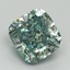 2.31 Ct. Fancy Vivid Pacific Green Cushion Lab Grown Diamond