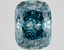 5.61 Ct. Fancy Vivid Greenish Blue Cushion Lab Grown Diamond