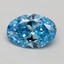 0.60 Ct. Fancy Vivid Blue Oval Lab Grown Diamond
