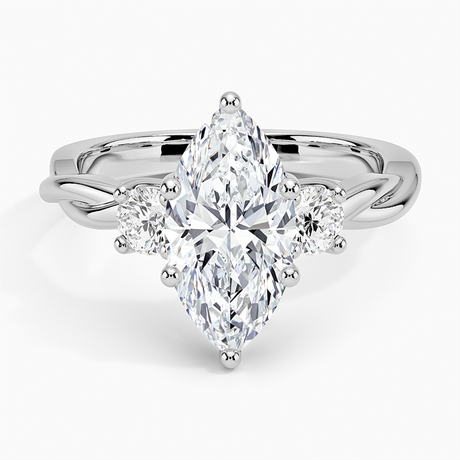Twisted Vine Three Stone Diamond Ring