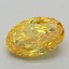 0.71 Ct. Fancy Vivid Yellow Oval Lab Grown Diamond