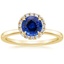 18K Yellow Gold Vienna Halo Diamond Ring, smalltop view