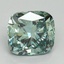 2.01 Ct. Fancy Vivid Green Cushion Lab Grown Diamond