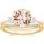 18K Yellow Gold Selene Diamond Ring with Petite Curved Diamond Ring