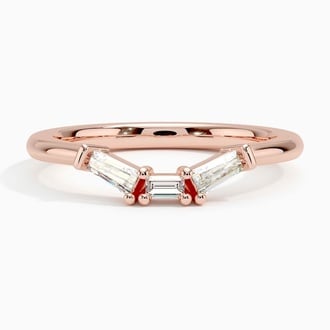 Tapered Baguette Diamond Ring in 14K Rose Gold