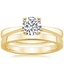18K Yellow Gold Petite Tapered Trellis Ring with 2.5mm Quattro Wedding Ring