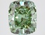3.04 Ct. Fancy Vivid Green Cushion Lab Grown Diamond