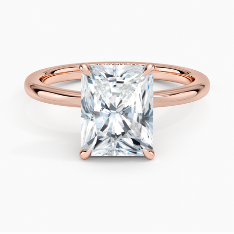 14K Rose Gold Hidden Heart Diamond Ring