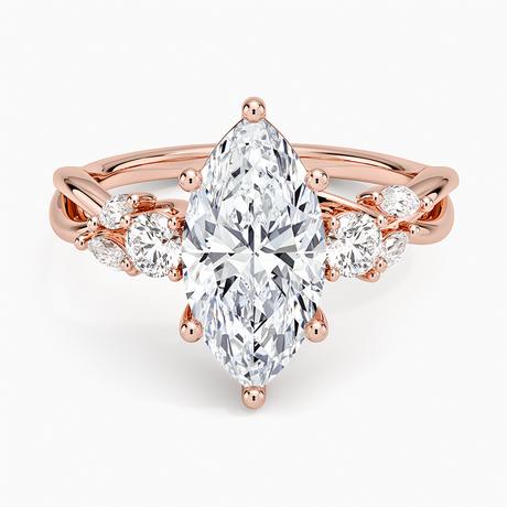14K Rose Gold Willow Three Stone Diamond Ring (1/3 ct. tw.)