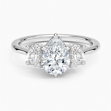 Platinum Oval-Cut Three Stone Diamond Ring (1/2 ct. tw.)