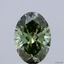 1.36 Ct. Fancy Vivid Green Oval Lab Grown Diamond
