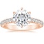 14K Rose Gold Sienna Three-Quarter Coverage Diamond Ring, smalltop view
