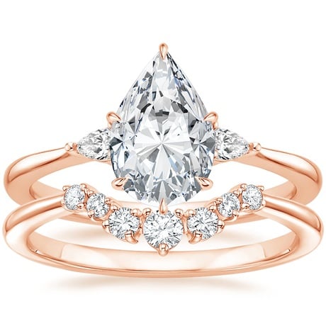 14K Rose Gold Aria Contoured Diamond Bridal Set
