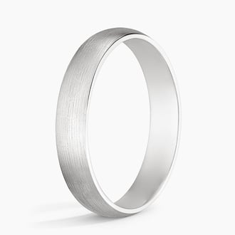 Matte Slim Profile 4mm Wedding Ring in Platinum