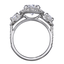 Three Stone Diamond Halo Ring, smallside view