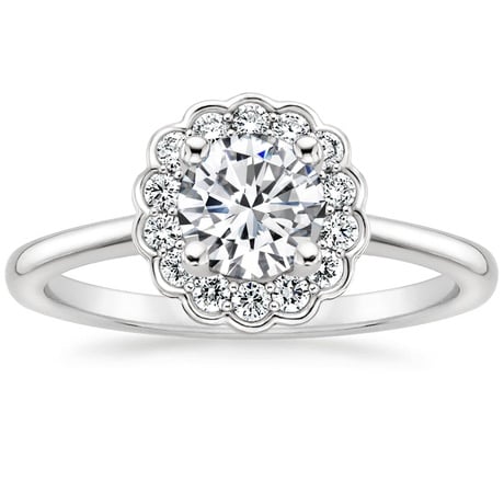 Floral Halo Engagement Ring
