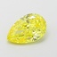 1.11 Ct. Fancy Vivid  Yellow Pear Lab Grown Diamond
