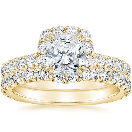 18K Yellow Gold Luxe Sienna Halo Diamond Bridal Set (1 3/8 ct. tw.)