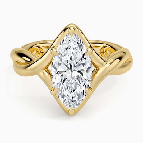 Bypass Twist Bezel Solitaire Diamond Ring