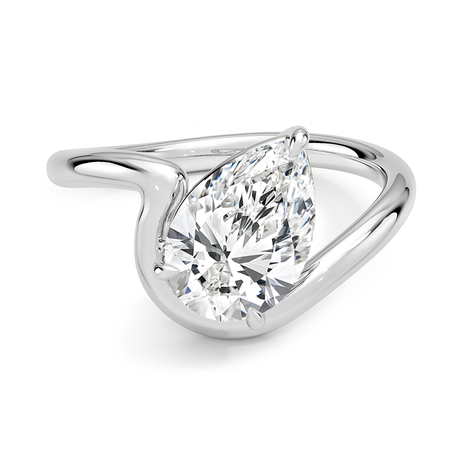 18K White Gold Aire Solitaire Ring