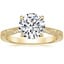 18K Yellow Gold Elsie Engraved Ring, smalltop view