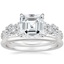 18K White Gold Tatiana Diamond Ring with Petite Comfort Fit Wedding Ring