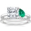 Platinum Viridian Toi et Moi Diamond Ring with Luxe Ballad Diamond Ring (1/4 ct. tw.)