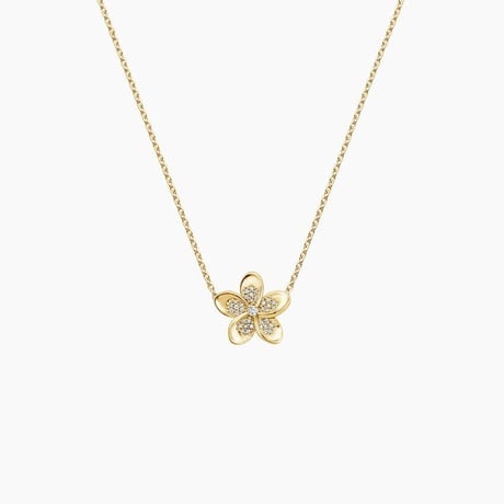 Plumeria Lab Diamond Necklace (1/8 ct. tw.)
