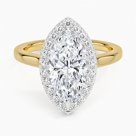 Julia Mixed Metal Halo Diamond Ring