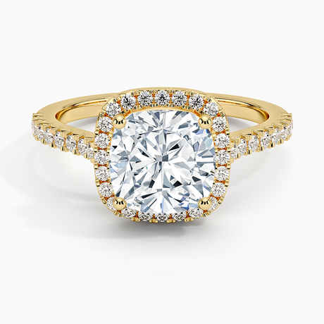 18K Yellow Gold Adorned Odessa Halo Diamond Ring
