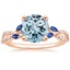 14K Rose Gold Luxe Willow Sapphire and Diamond Ring (1/8 ct. tw.), smalltop view