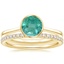 14K Yellow Gold Petite Luna Bezel Ring with Luxe Ballad Diamond Ring (1/4 ct. tw.)